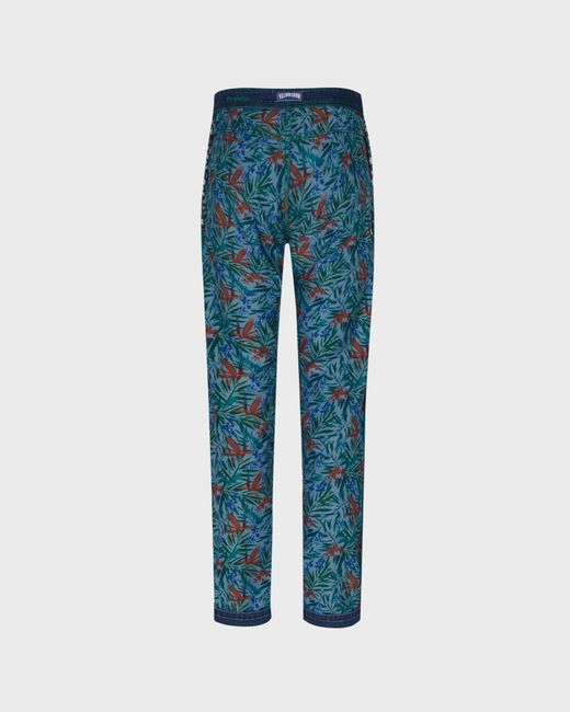 Vilebrequin Blue 5-Pockets Denim Pants Tropical Flowers for men