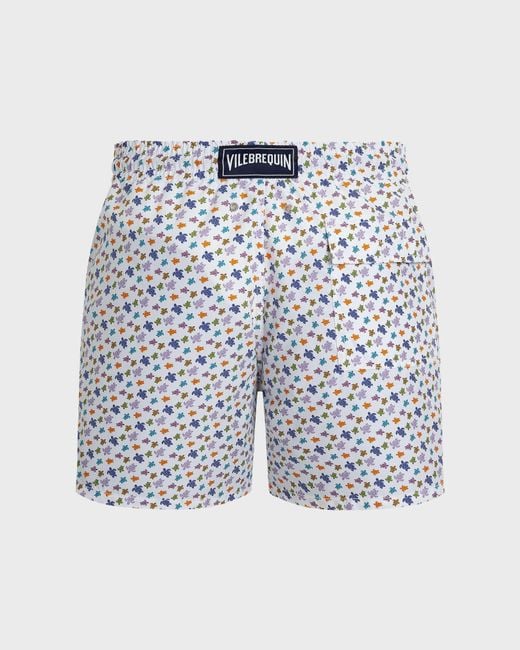 Vilebrequin Blue Swim Trunks Micro Ronde Des Tortues - Swimwear - Moorea - White - Size M for men