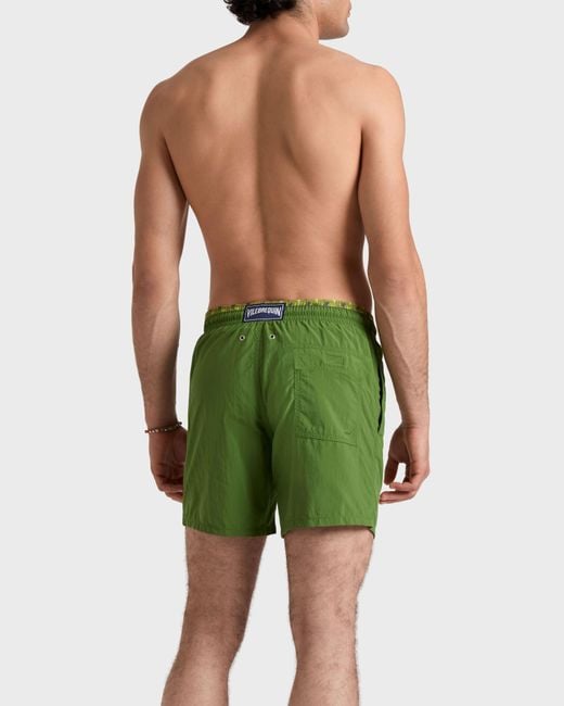 Vilebrequin Green Swim Shorts Bicolor Micro Ronde Des Tortues for men