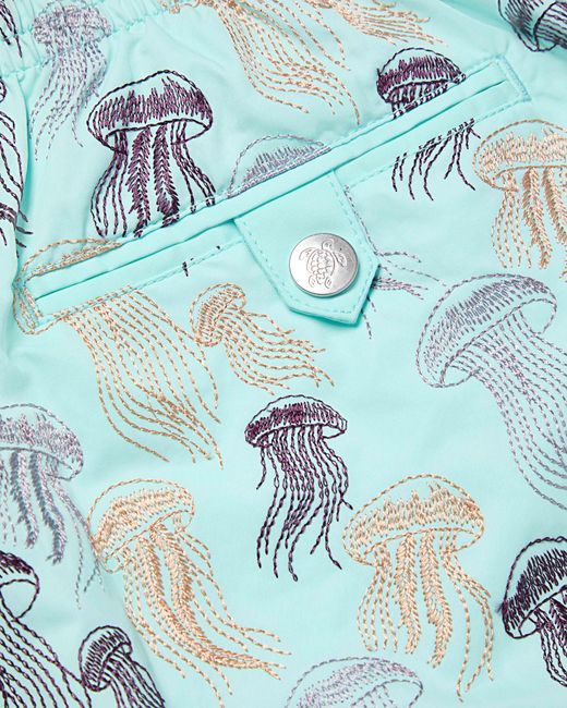Vilebrequin Embroidered Swim Trunks Jellyfish Dance - Limited Edition - Swimwear - Mistral - Blue - Size S for men