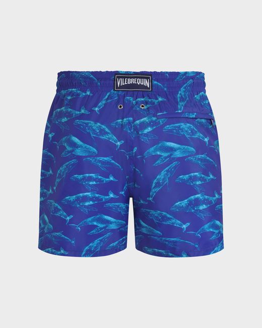 Vilebrequin Ultra-light And Packable Swim Trunks Sparkling Whales - Swimwear - Mahina - Blue - Size M for men