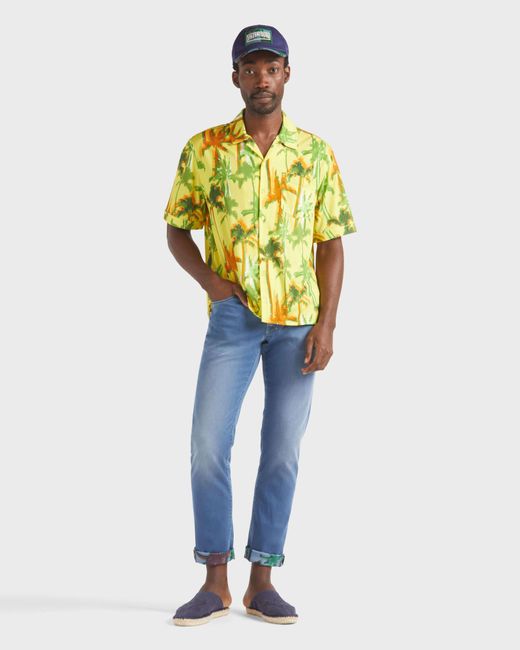 Vilebrequin Blue 5-Pockets Denim Pants Palms Offset for men