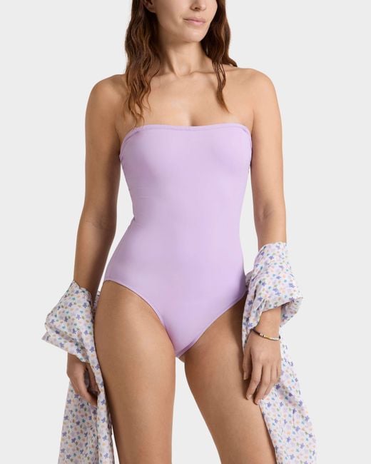 Vilebrequin Purple Bustier One-Piece Swimsuit Solid