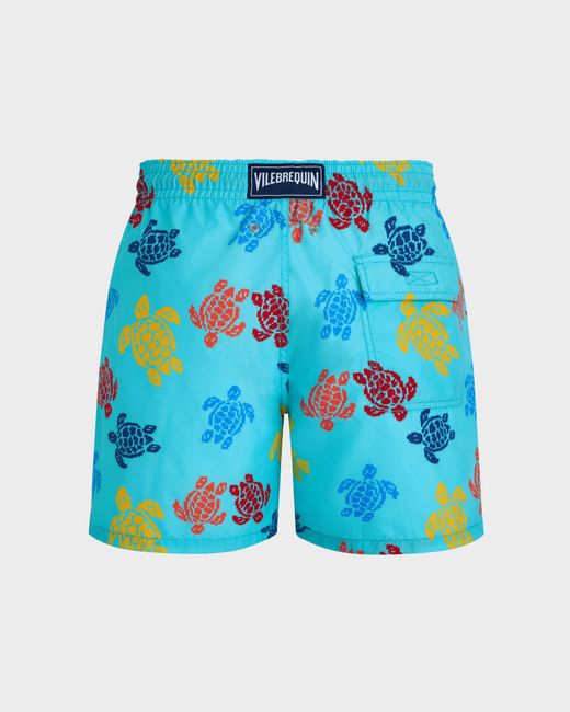 Vilebrequin Swim Trunks Ronde Des Tortues Tricot - X Falke - Swimwear - Moorea - Blue - Size M for men