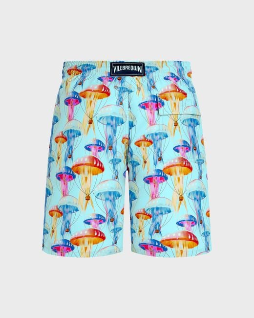 Vilebrequin Blue Long Swim Shorts Medusair for men