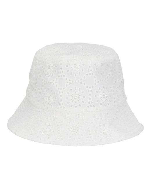 Vilebrequin White Cotton Bucket Hat Broderies Anglaises