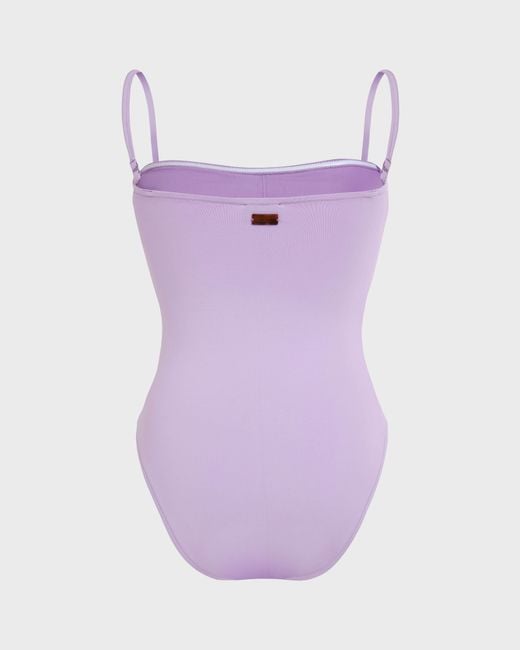 Vilebrequin Purple Bustier One-Piece Swimsuit Solid