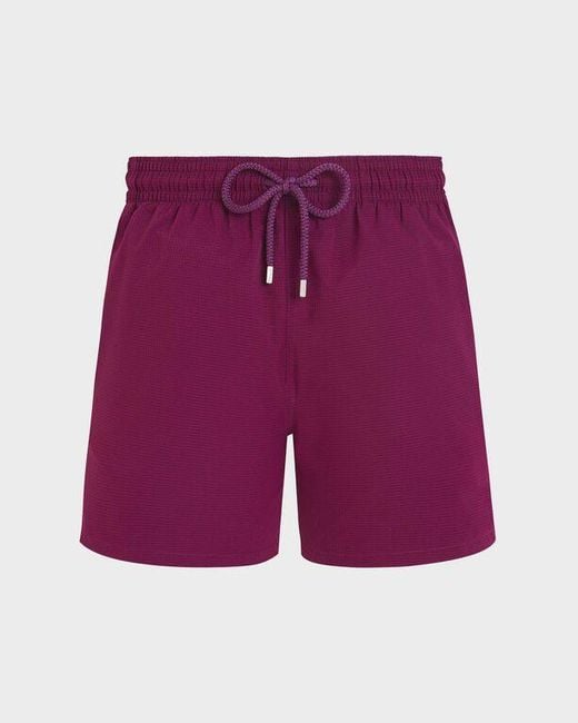 Vilebrequin Purple Micro-Perforated Ultra-Light And Packable Swim Shorts Solid for men