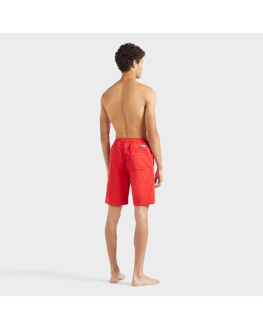 Vilebrequin Turtle Stretch-bermudashorts Aus Baumwolle Für Herren in Red für Herren