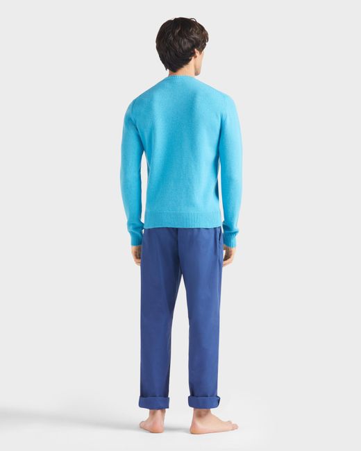 Vilebrequin Blue Wool And Cashmere Sweater Turtle for men