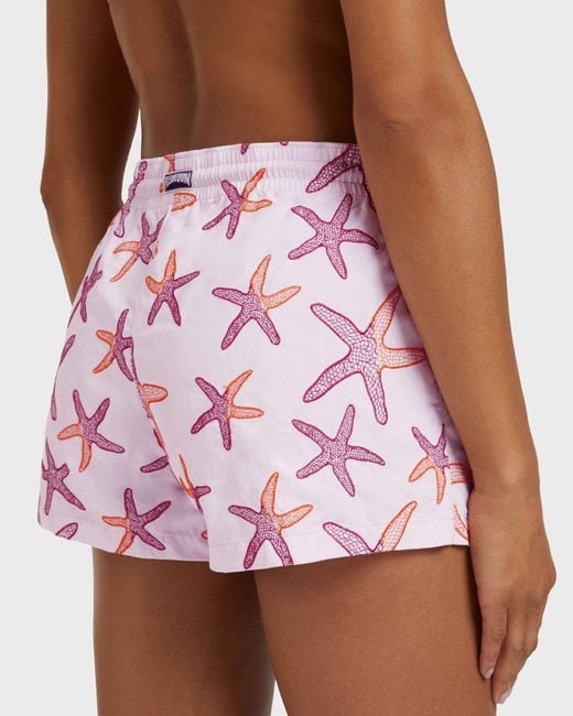 Vilebrequin Swim Shorts Embroidered Starlettes - Sho - Fiona - Pink - Size Xs