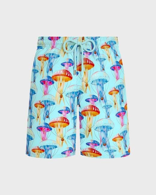 Vilebrequin Blue Long Swim Shorts Medusair for men