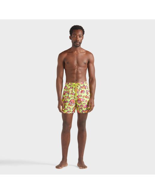 Vilebrequin Yellow Ultra-Light And Packable Swim Shorts Hermit Crabs for men