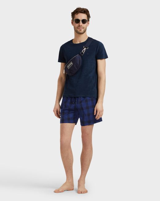 Vilebrequin Ultrafine Wool Swim Shorts Carreaux Tailoring - Swimwear - Magnus - Blue - Size M for men