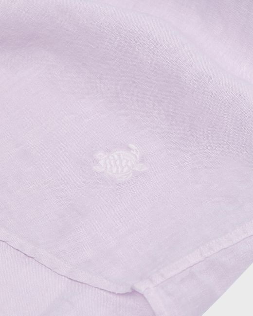 Vilebrequin Purple Linen Shirt Solid