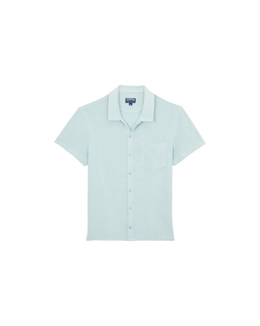 Vilebrequin Blue Solid -bowling-hemd Aus Baumwolle