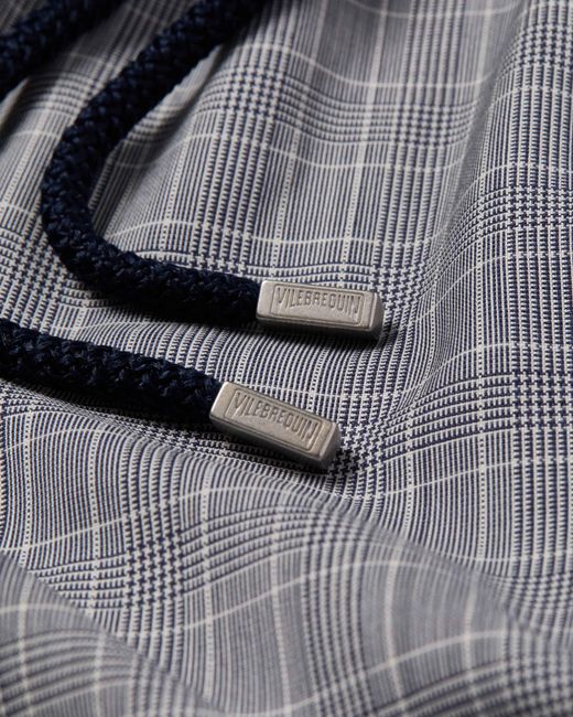 Vilebrequin Gray Ultrafine Wool Swim Shorts Prince Of Wales Check for men