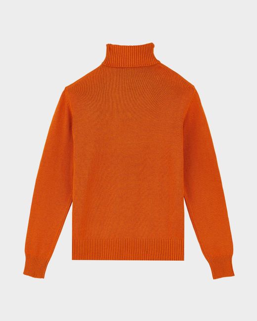 Vilebrequin Orange Cotton Cashmere Turtleneck Turtle for men