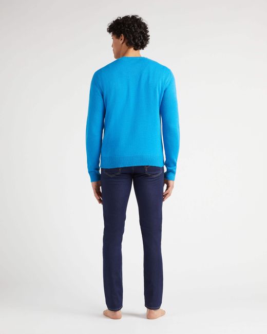 Vilebrequin Blue Crewneck Cotton And Cashmere Sweater Turtle for men