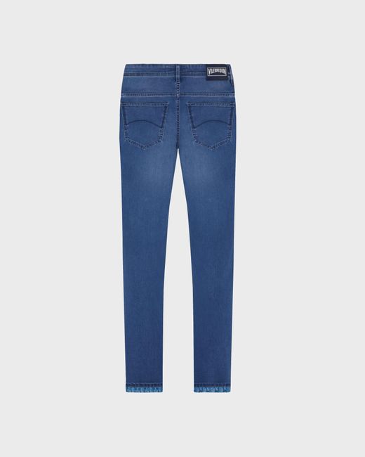 Vilebrequin Blue 5-Pockets Denim Pants Turtles Net for men
