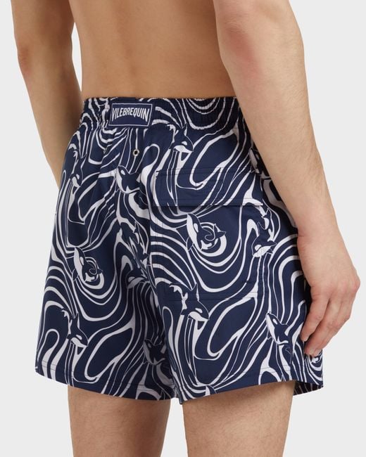 Vilebrequin Stretch Short Swim Trunks Orcas - Swimwear - Monrise - Blue - Size S for men