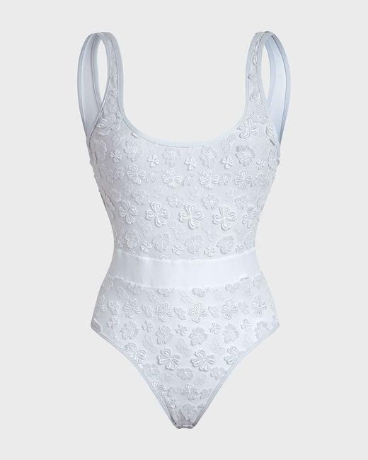 Maillot De Bain Une Pièce Femme Fleurs Brodées Vilebrequin en coloris Blue