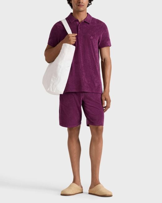 Vilebrequin Purple Terry Bermuda Shorts Solid for men