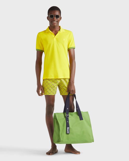 Vilebrequin Yellow Swim Shorts Embroidered Homard Pixel for men