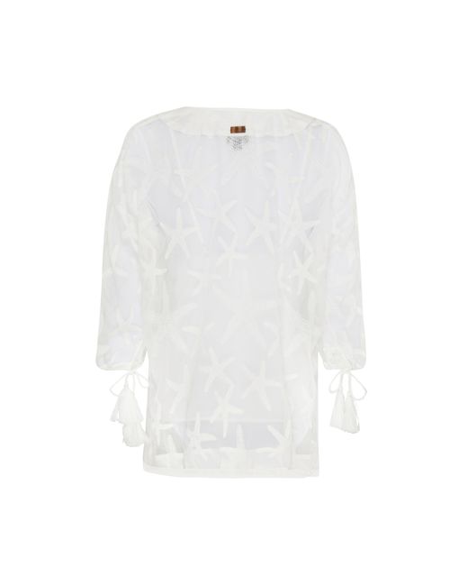 Vilebrequin White Solid Hemd Aus Seide Für Damen
