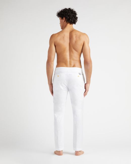 Vilebrequin Blue Cotton And Elastic Waist Pants Solid for men