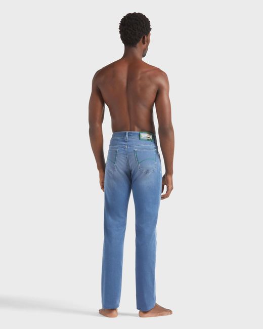 Vilebrequin Blue 5-Pockets Denim Pants Palms Offset for men