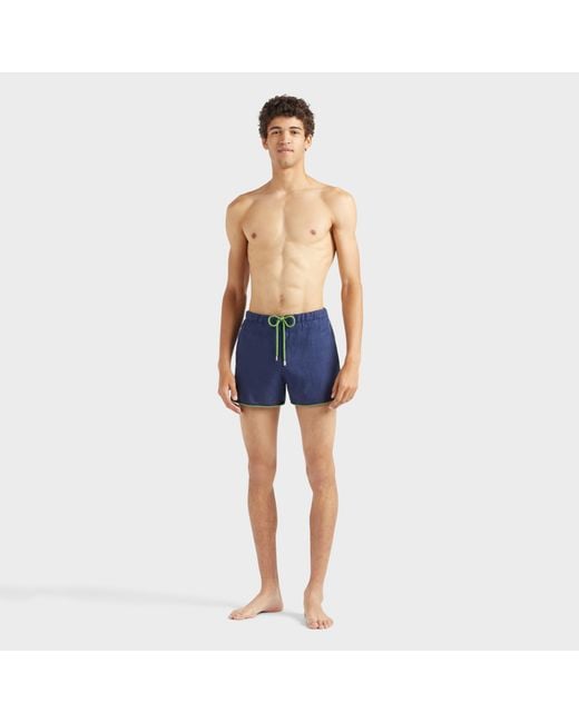 Maillot De Bain En Lin Homme Uni Vilebrequin pour homme en coloris Blue