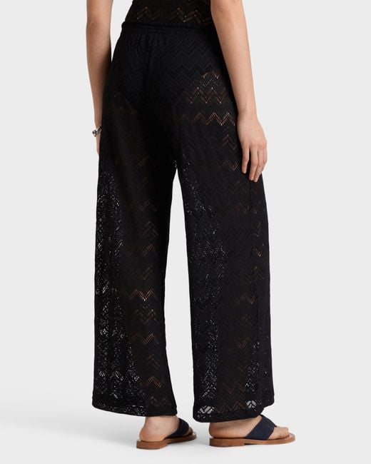 Vilebrequin Black Wide-Leg Pants Mesh