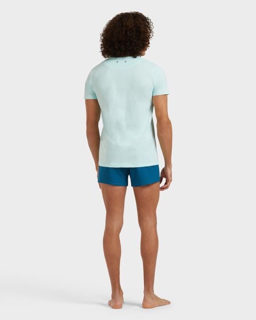 Vilebrequin Blue Organic Cotton T-Shirt Whales for men