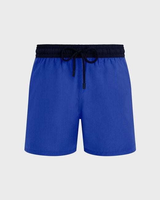 Vilebrequin Blue Merino Wool Super 120's Swim Shorts Bicolor for men