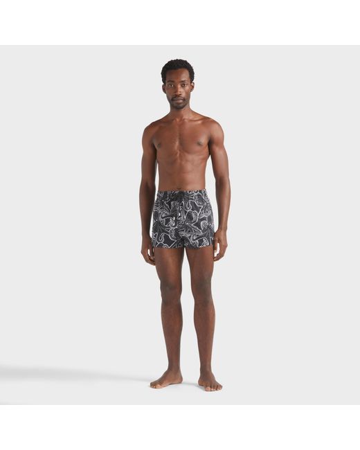 Vilebrequin Black Short Swim Shorts Poulpes for men