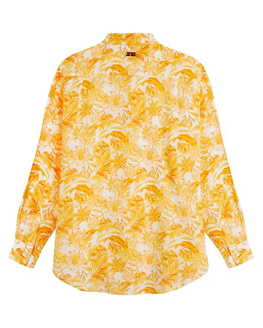 Vilebrequin Metallic Viscose Shirt Tahiti Flowers