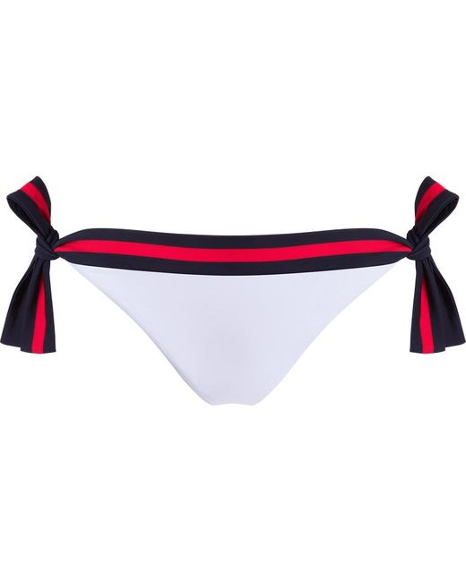 Slip bikini donna con laccetti laterali tinta unita - x ines de la fressange - costume da bagno - flamme di Vilebrequin in Red