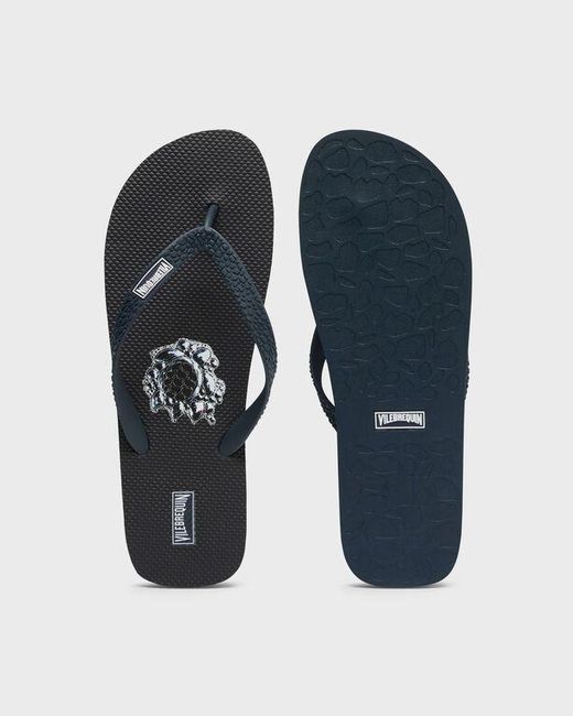 Vilebrequin Blue Flip Flops Bubbles Turtles 3D for men