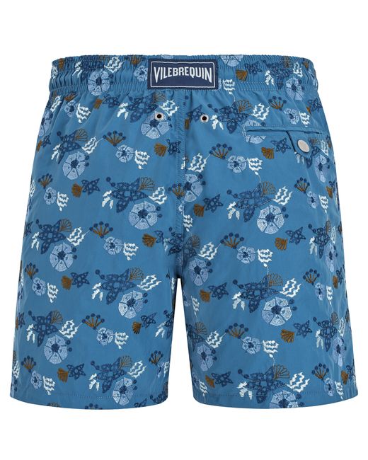 Vilebrequin Swim Shorts Embroidered Flowers And Shells in Blue für Herren