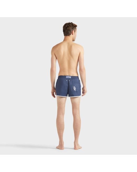 Pantaloncini Mare Uomo Ultraleggeri Tinta Vbq Line di Vilebrequin in Blue da Uomo