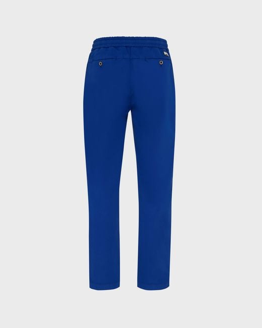 Vilebrequin Blue Elastic Waist Cotton Pants Solid for men