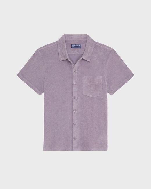 Vilebrequin Purple Terry Bowling Shirt Solid for men