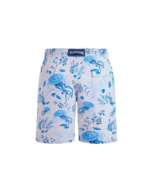 Pantaloncini Mare Uomo Lunghi Elasticizzati Medusa And Shells di Vilebrequin in Blue da Uomo