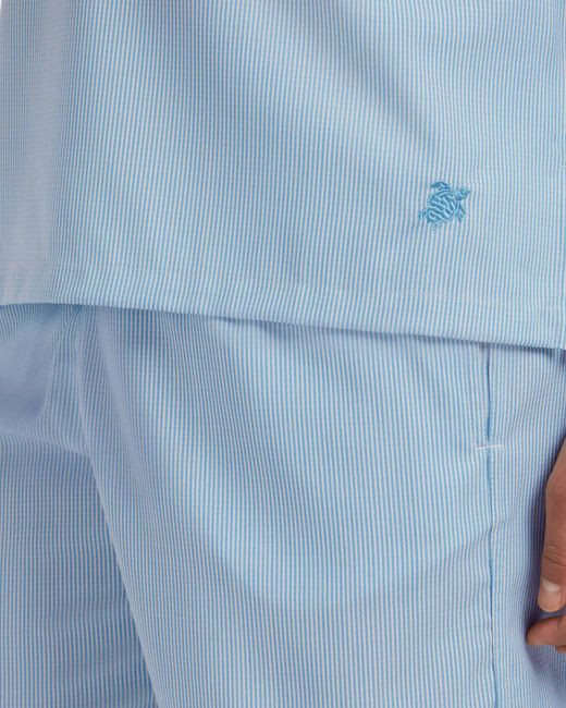 Vilebrequin Ultrafine Wool Swim Shorts Micro Rayures Tailoring - Swimwear - Moopea - Blue - Size M for men