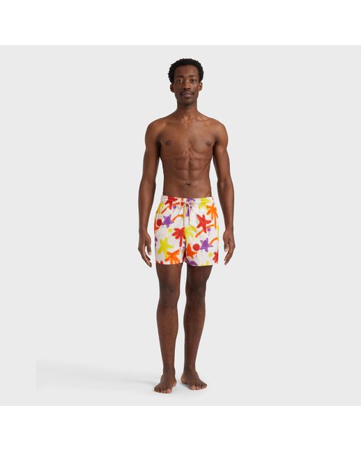 Vilebrequin Red Stretch Short Swim Shorts Spray Paint - Vbq X Palm Angels for men