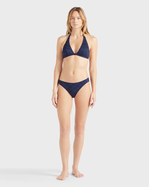 Vilebrequin Midi Brief Bikini Bottom Turtles Monogram - Swimwear - Frise - Blue - Size M