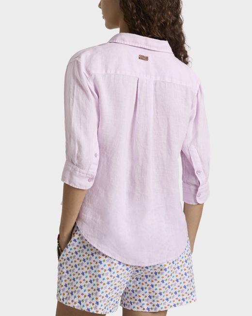 Vilebrequin Purple Linen Shirt Solid