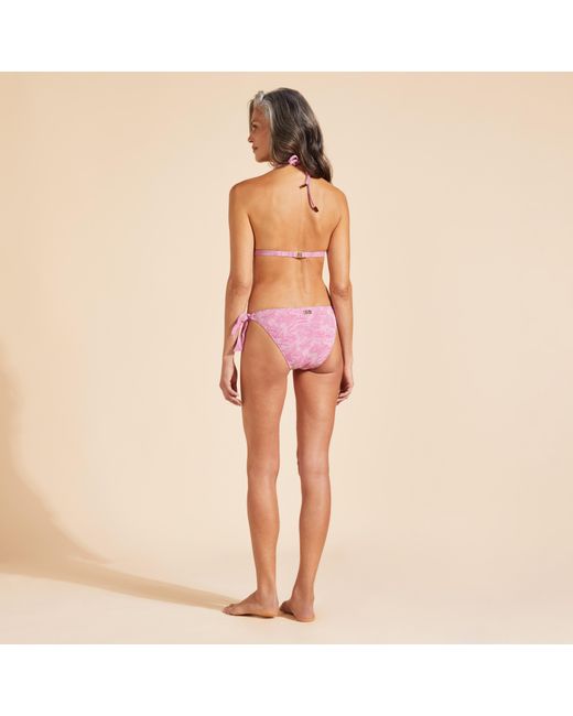 Vilebrequin Pink Floral Jacquard Neckholder-bikinioberteil Für Damen