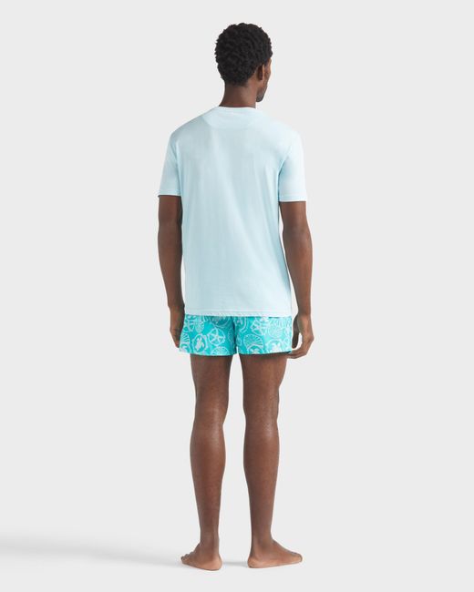 Vilebrequin Blue Solid Organic Cotton T-shirt Natural Colors for men